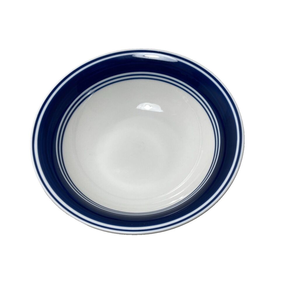 Mainstays 6 inch  Soup or Cereal  Bowl Blue and White Stripe 1 bowl